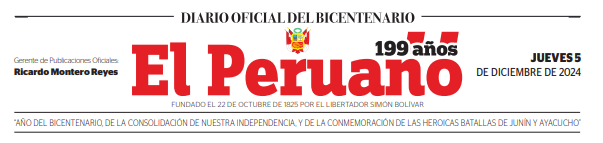 Imagen de portada de El Peruano - 05 Diciembre 2024